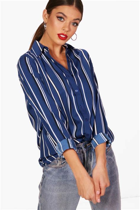 oversized stripe shirt women.